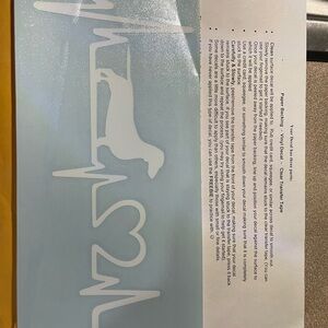 Dachshund Heartbeat Decal in White